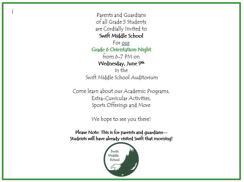 Grade 6 orientation night for parents judson elementary school