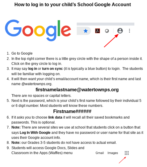 How to log in to your School Google Account