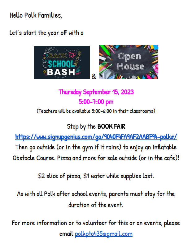 Back to School Bash/Open House