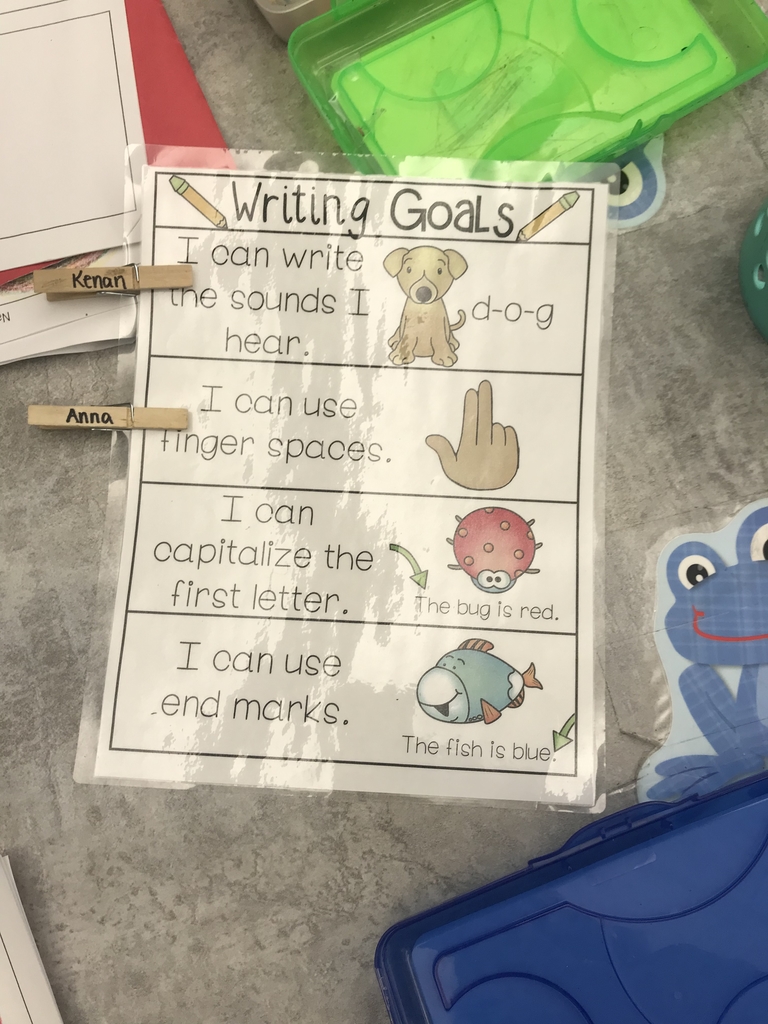 Writing goal sheet 