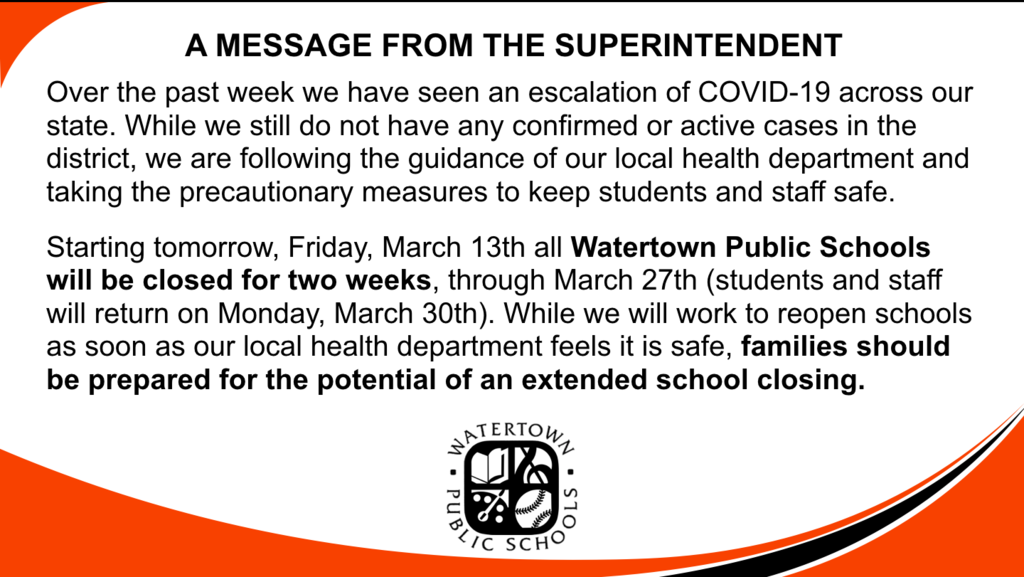 Supt. Message about COVID-19